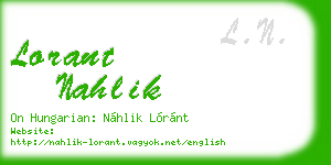 lorant nahlik business card