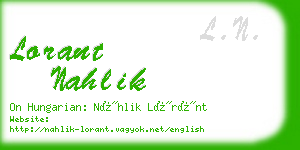 lorant nahlik business card